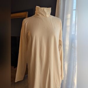 Cream Turtleneck Long Sleeve Top